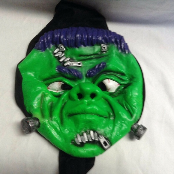 Scary Rubber Green Monster Frankenstein Adult Mask - Picture 1 of 3